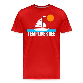 Templiner See - Männer Premium Bio T-Shirt - Rot - Vorne - Damien (186cm)