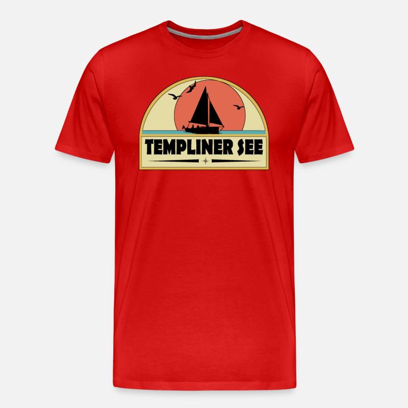 Templiner See - Männer Premium Bio T-Shirt - Rot
