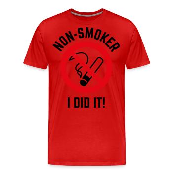 Non-Smoker – I Did It! (3C / B) - Männer Premium Bio T-Shirt - Rot - Vorne - Damien (186cm)
