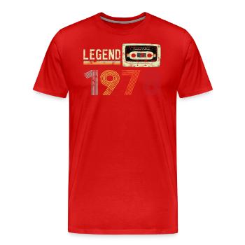 1978 Birthday Vintage Cassette - Men's Premium Organic T-Shirt - red - Front - Damien (186cm)