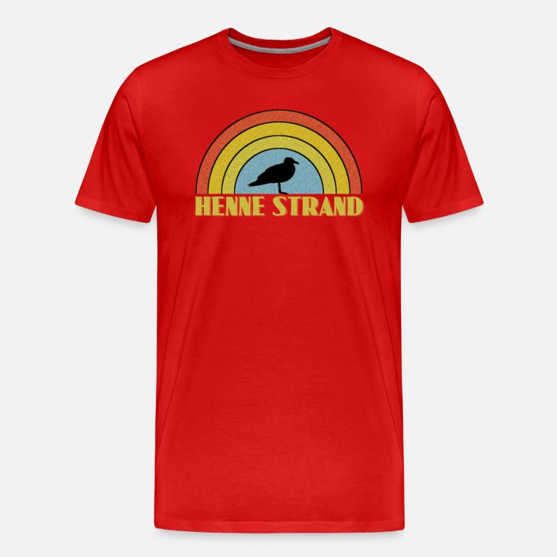 Henne Strand - Männer Premium Bio T-Shirt - Rot