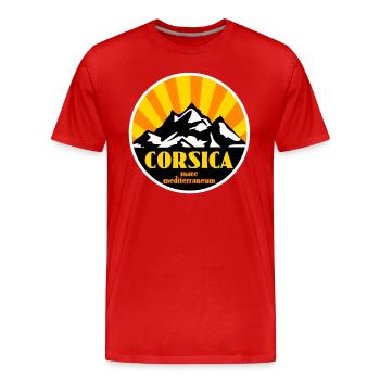 Corsica - Men's Premium Organic T-Shirt - red - Front - Damien (186cm)