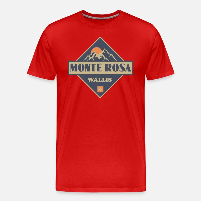 Monte Rosa - Männer Premium Bio T-Shirt - Rot