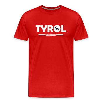 Tirol - Männer Premium Bio T-Shirt - Rot - Vorne - Damien (186cm)
