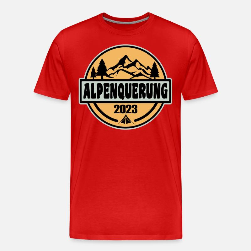 Alpenquerung 2023 - Männer Premium Bio T-Shirt - Rot