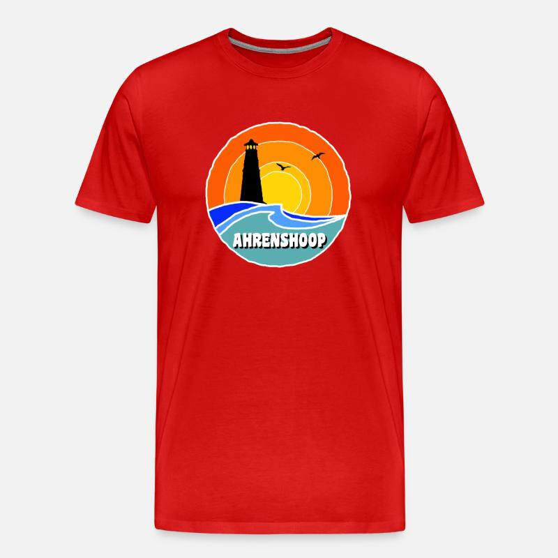 Ostsee Leuchtturm Ahrenshoop - Männer Premium Bio T-Shirt - Rot