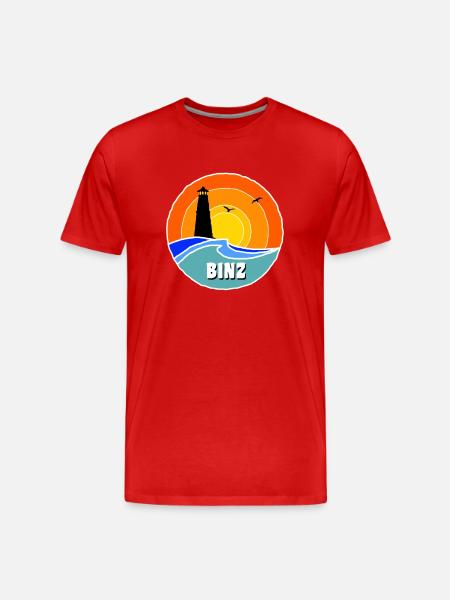 Ostsee Leuchtturm Binz - Männer Premium Bio T-Shirt - Rot