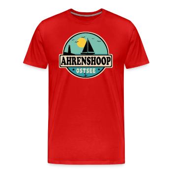 Ahrenshoop - Männer Premium Bio T-Shirt - Rot - Vorne - Damien (186cm)