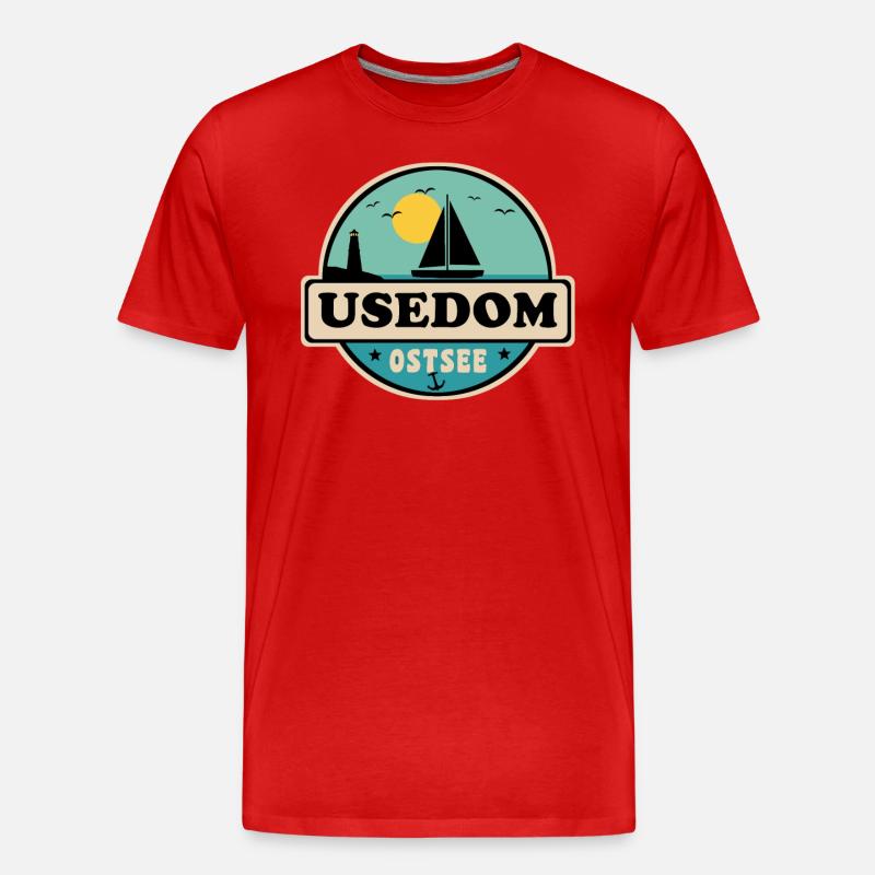 Usedom - Männer Premium Bio T-Shirt - Rot