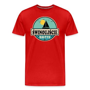 Swinemünde polnisch - Männer Premium Bio T-Shirt - Rot - Vorne - Damien (186cm)