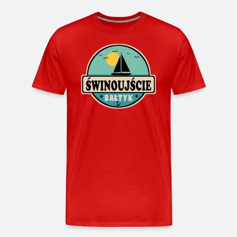Swinemünde polnisch - Männer Premium Bio T-Shirt - Rot