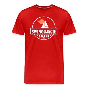 Swinemünde polnisch - Männer Premium Bio T-Shirt - Rot - Vorne - Damien (186cm)
