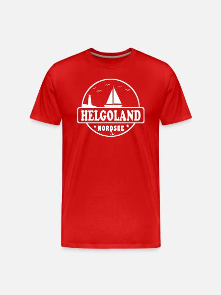 Helgoland Nordsee weis - Männer Premium Bio T-Shirt - Rot