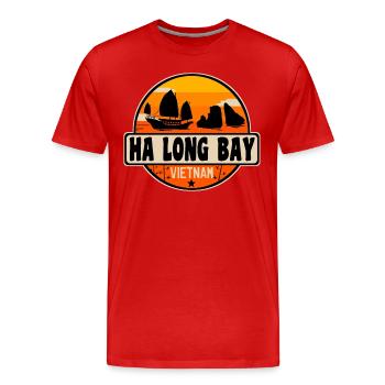 Baie d’Ha Long, Vietnam - T-shirt bio Premium Homme - rouge - Devant - Damien (186cm)