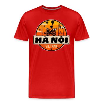 Hanoi Vietnam - Men's Premium Organic T-Shirt - red - Front - Damien (186cm)