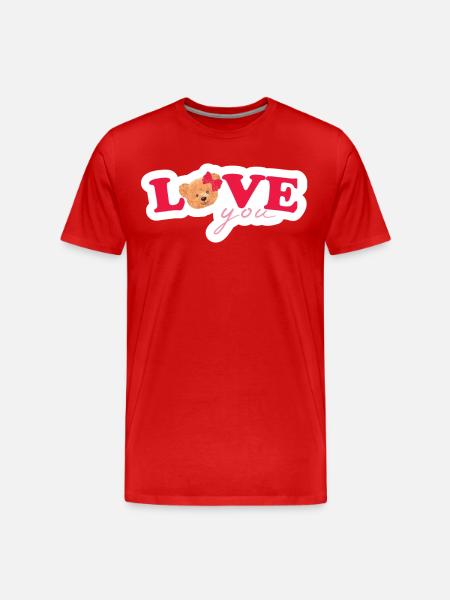 Teddy Love Red - Men's Premium Organic T-Shirt - red