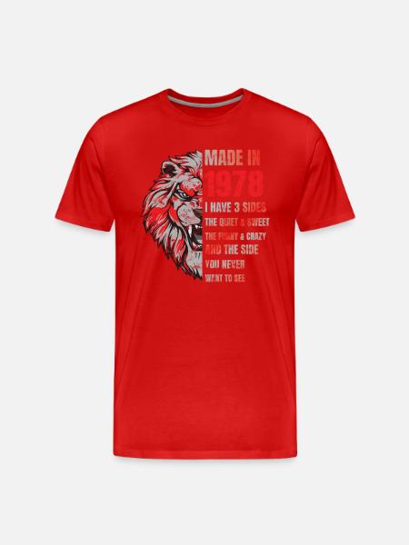 1978 Birthday Lion made in - T-shirt bio Premium Homme - rouge