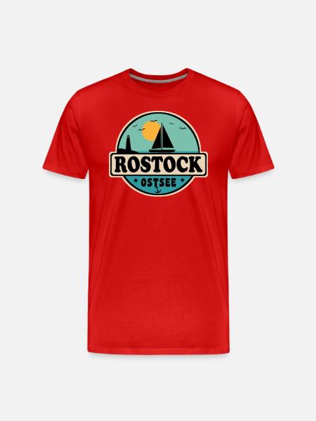 Rostock - Männer Premium Bio T-Shirt - Rot