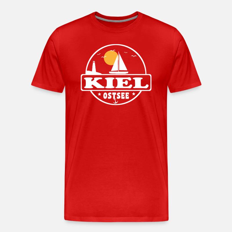 Kiel - Männer Premium Bio T-Shirt - Rot