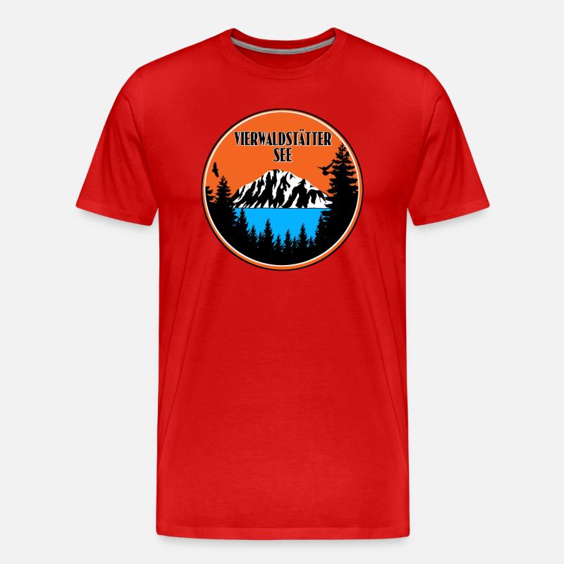 Vierwaldstättersee - Männer Premium Bio T-Shirt - Rot