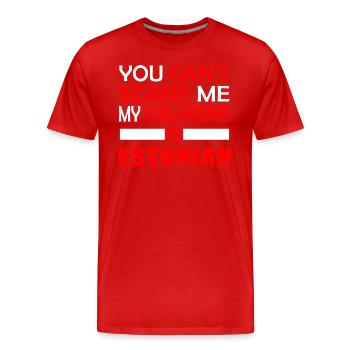 Estnin Petite amie - T-shirt bio Premium Homme - rouge - Devant - Damien (186cm)