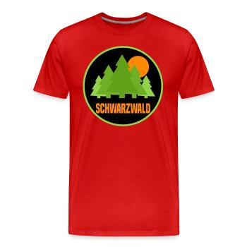 Schwarzwald - Männer Premium Bio T-Shirt - Rot - Vorne - Damien (186cm)