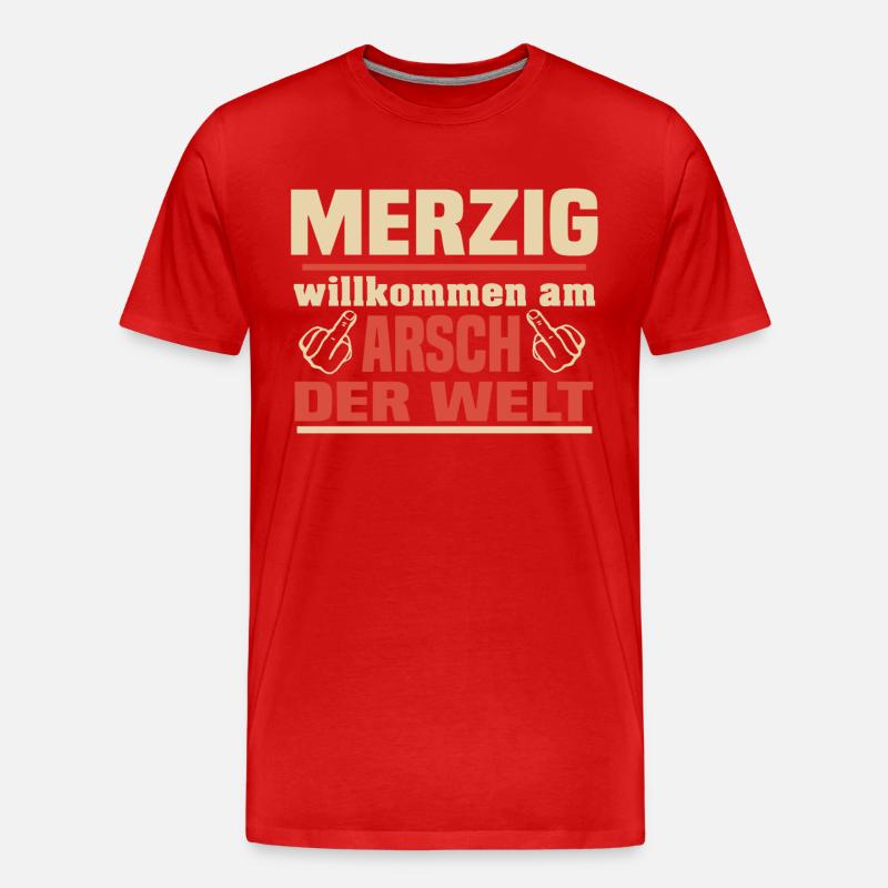 merzig saar - Männer Premium Bio T-Shirt - Rot
