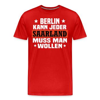 Saarland - Männer Premium Bio T-Shirt - Rot - Vorne - Damien (186cm)