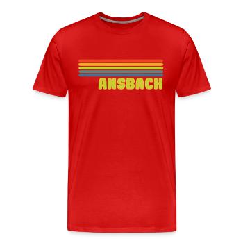 Ansbach - Männer Premium Bio T-Shirt - Rot - Vorne - Damien (186cm)