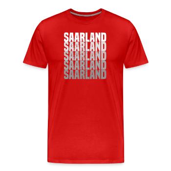 Saarland grunge - Männer Premium Bio T-Shirt - Rot - Vorne - Damien (186cm)