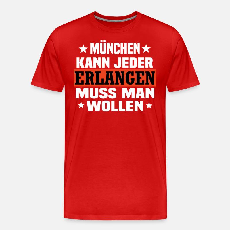 Erlangen - Männer Premium Bio T-Shirt - Rot