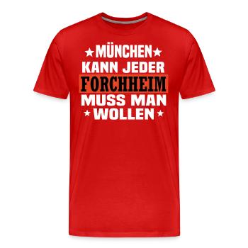 Forchheim - Männer Premium Bio T-Shirt - Rot - Vorne - Damien (186cm)