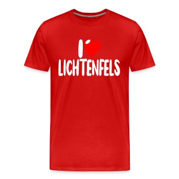 Lichtenfels - Männer Premium Bio T-Shirt - Rot - Vorne - Damien (186cm)