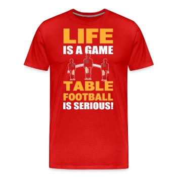 Tischfußball Das Leben ist ein Spiel Tischfußball - Männer Premium Bio T-Shirt - Rot - Vorne - Damien (186cm)