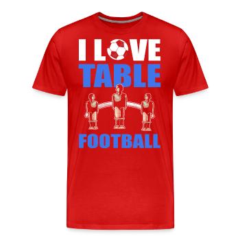 Table Soccer I Love Table Football - Men's Premium Organic T-Shirt - red - Front - Damien (186cm)