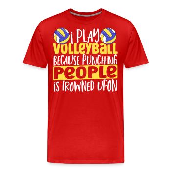 Ich spiele Volleyball Volleyballspieler - Männer Premium Bio T-Shirt - Rot - Vorne - Damien (186cm)