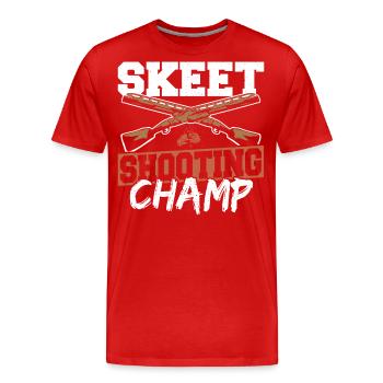 Tontaubenschießen Champ Tontaubenschießen - Männer Premium Bio T-Shirt - Rot - Vorne - Damien (186cm)