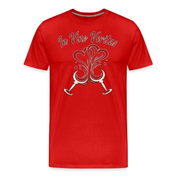 In Vino Veritas Prost Herz - Männer Premium Bio T-Shirt - Rot - Vorne - Damien (186cm)