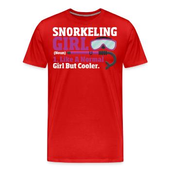 Fille de plongée en apnée Comme une fille normale - T-shirt bio Premium Homme - rouge - Devant - Damien (186cm)