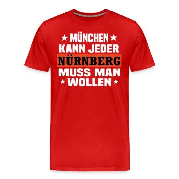 Nürnberg - Männer Premium Bio T-Shirt - Rot - Vorne - Damien (186cm)