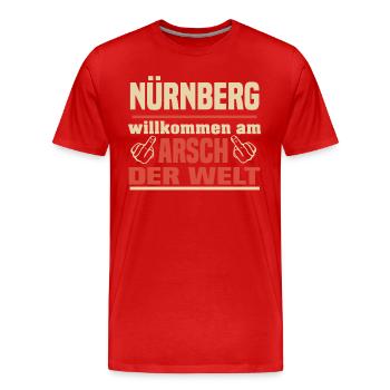 Nürnberg - Männer Premium Bio T-Shirt - Rot - Vorne - Damien (186cm)