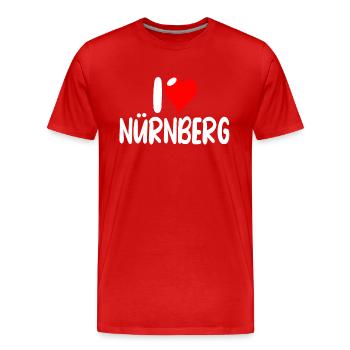 Nürnberg - Männer Premium Bio T-Shirt - Rot - Vorne - Damien (186cm)