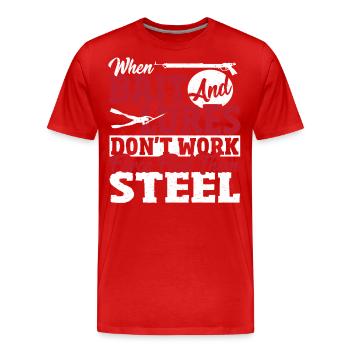 Chasseur sous-marin Si l’appât et l’appât ne - T-shirt bio Premium Homme - rouge - Devant - Damien (186cm)