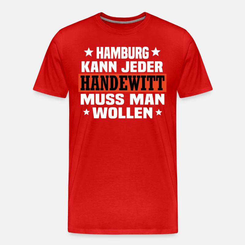 Handewitt - Männer Premium Bio T-Shirt - Rot
