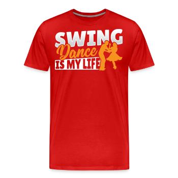 Swing Dance ist mein Leben Swing Dancing - Männer Premium Bio T-Shirt - Rot - Vorne - Damien (186cm)
