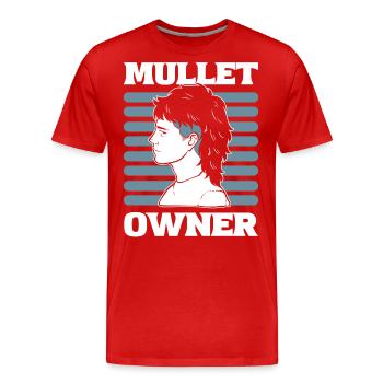 Mullet Propriétaire Coiffure Mullet Pride - T-shirt bio Premium Homme - rouge - Devant - Damien (186cm)