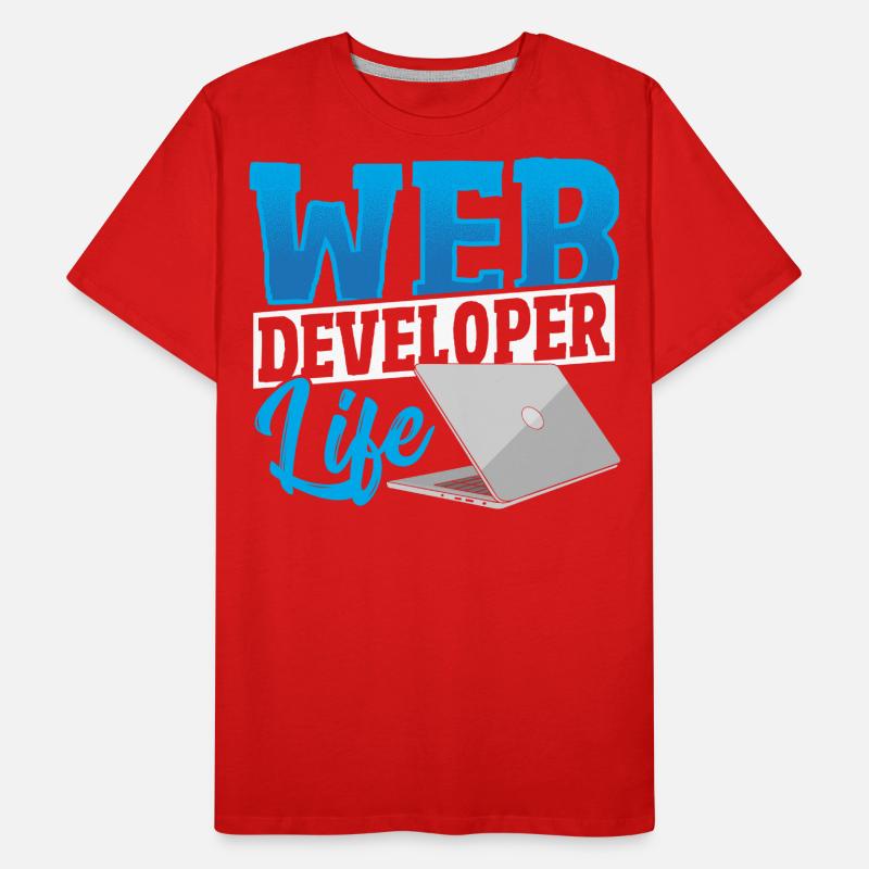 Vie de Développeur Web Programmeur Développeur Web T-shirt bio Premium Homme