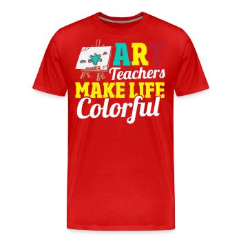 School Teacher Art Lover Art Education Art - Men's Premium Organic T-Shirt - red - Front - Damien (186cm)