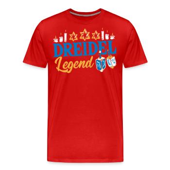 Dreidel Chanukah Jewish Hanukkah Items - Men's Premium Organic T-Shirt - red - Front - Damien (186cm)