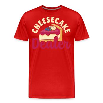 Gâteau au fromage confiseur Pâtisserie Amateur de gâteau au fromage - T-shirt bio Premium Homme - rouge - Devant - Damien (186cm)